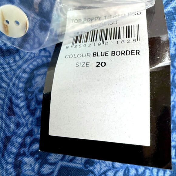 AVENUE Blue Boho Blouse Plus Size 20 Rayon Tunic Top Long Sleeve NWT - Picture 6 of 14